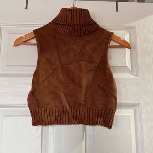 Garage sleeveless cropped turtle neck